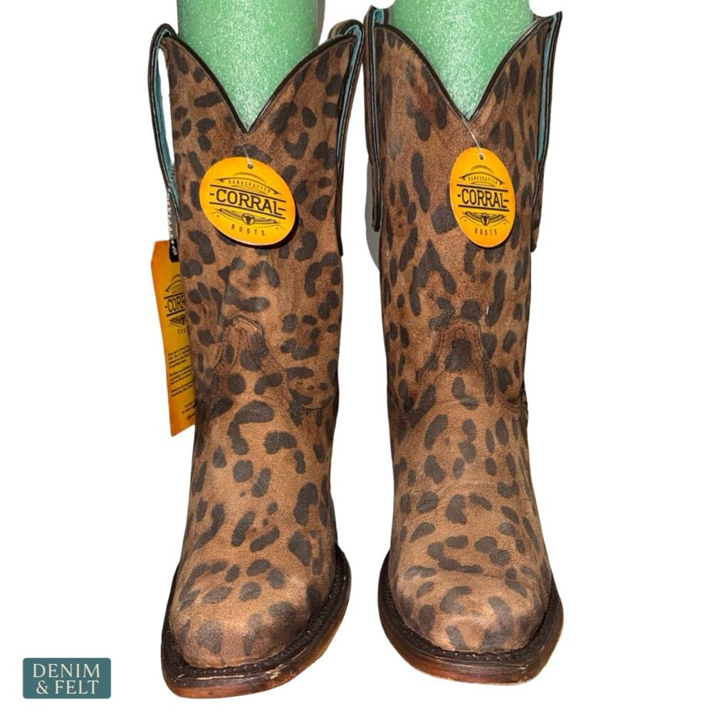 NEW Corral Leopard Western Boots Snip Toe Cowgirl Rodeo Festival Statement 8 - Picture 5 of 12